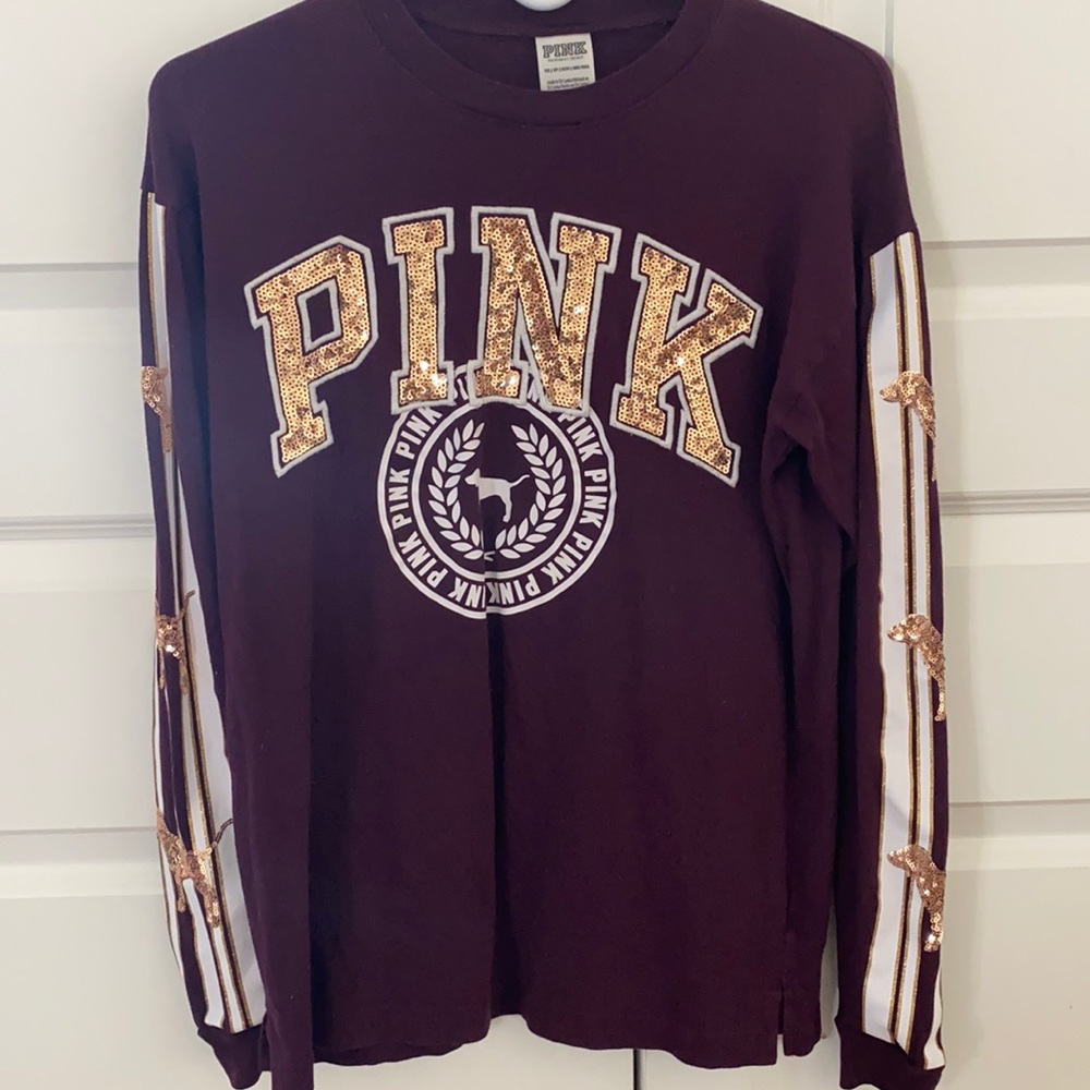 Long sleeve pink tee-shirt